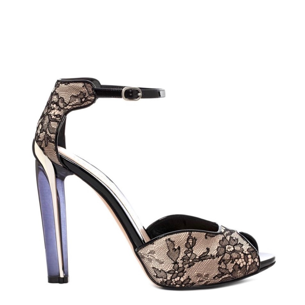 Authentic 100% ALEXANDER MCQUEEN PLEXI HEEL LACE